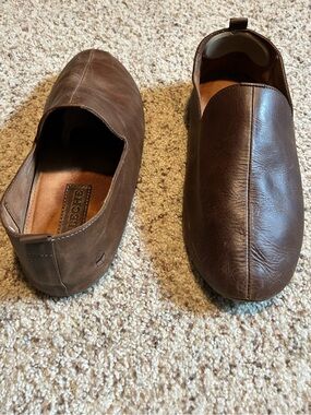 Men's Slip-On Babouche Full Grain Leather House Slippers - Memory Foam